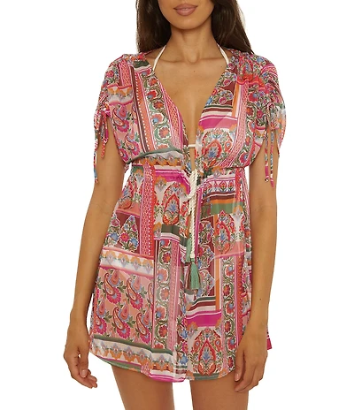 Lucky Brand Verona Tassel Chiffon Tunic Swim Cover-Up