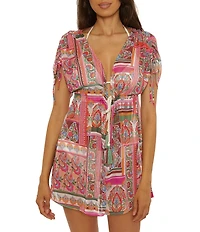 Lucky Brand Verona Tassel Chiffon Tunic Swim Cover-Up