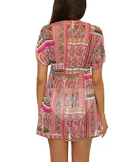 Lucky Brand Verona Tassel Chiffon Tunic Swim Cover-Up