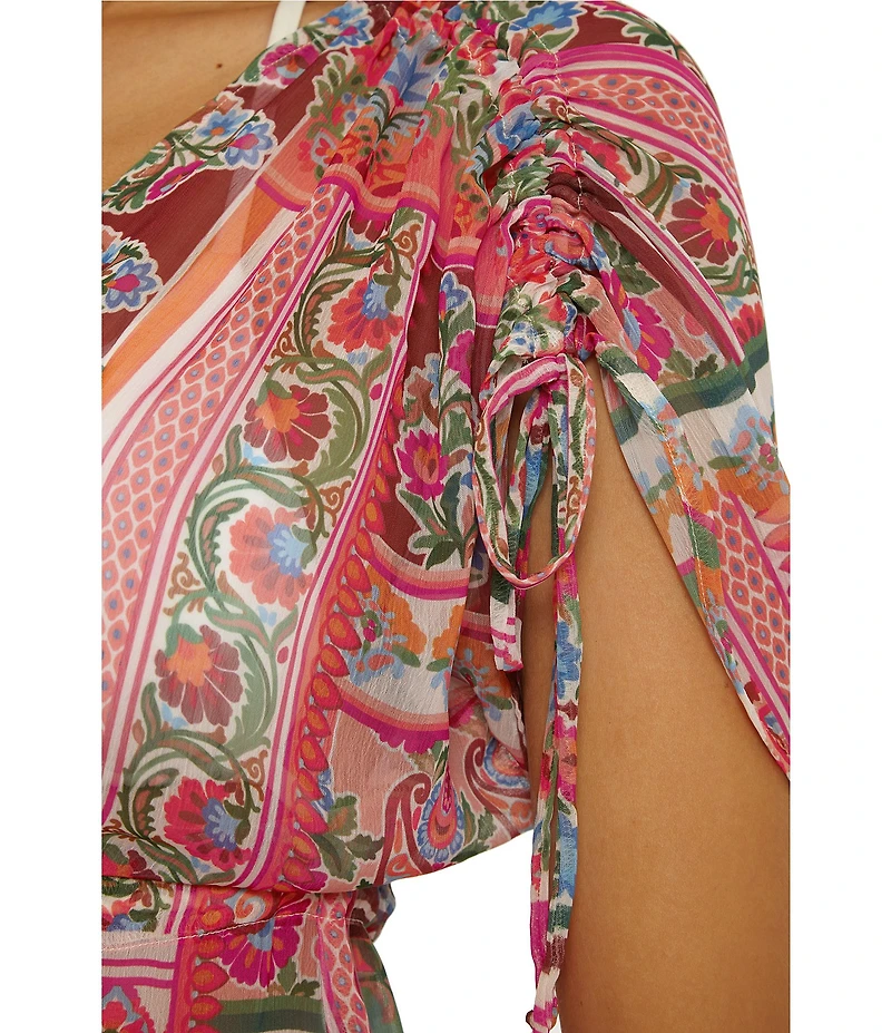 Lucky Brand Verona Tassel Chiffon Tunic Swim Cover-Up