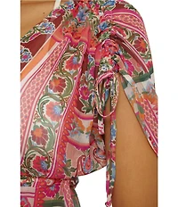 Lucky Brand Verona Tassel Chiffon Tunic Swim Cover-Up