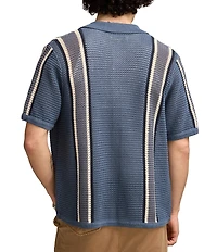 Lucky Brand Vertical Stripe Short Sleeve Polo Sweater