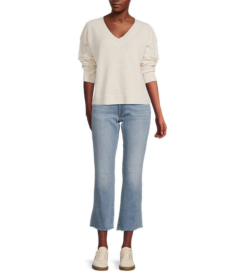 Lucky Brand Bamboo Waffle V-Neck Long Sleeve Top