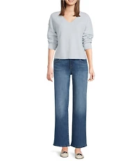 Lucky Brand Bamboo Waffle V-Neck Long Sleeve Top