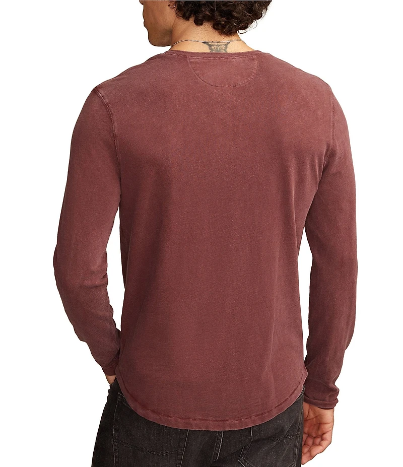 Lucky Brand Weekend Henley Neck Long Sleeve Slub Jersey T-Shirt