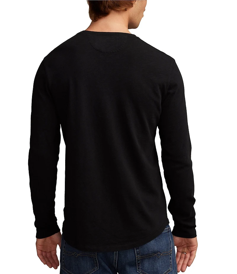 Lucky Brand Weekend Henley Neck Long Sleeve Slub Jersey T-Shirt