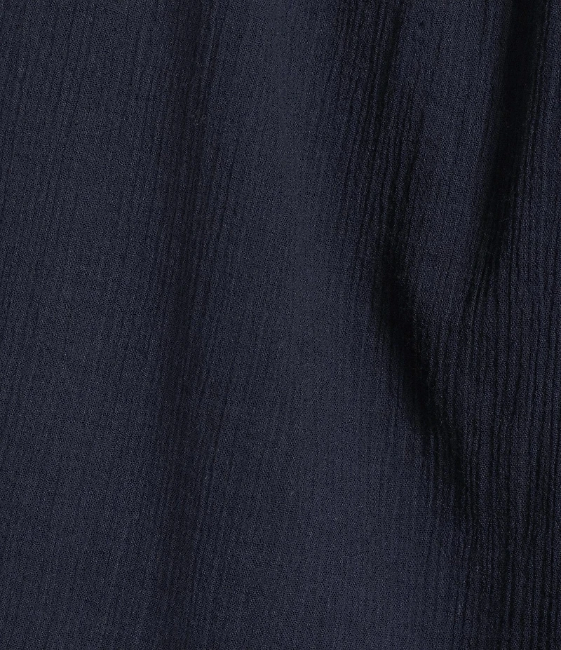 Lucky Brand Woven Mesh Lace Square Neck Short Sleeve Blouse