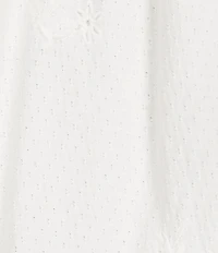Lucky Brand Woven Split V-Neck Short Sleeve Tee