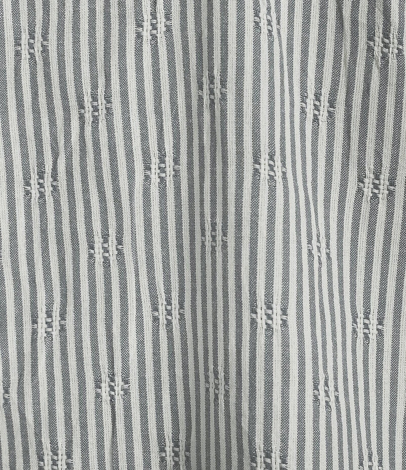 Lucky Brand Woven Striped Split Neck Short Sleeve Top