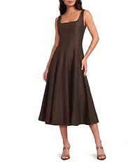 Lucy Paris Alain Panel Square Neck Sleeveless A-Line Midi Dress