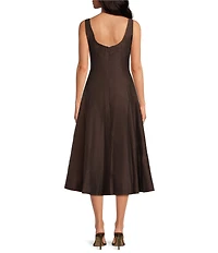 Lucy Paris Alain Panel Square Neck Sleeveless A-Line Midi Dress