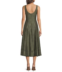 Lucy Paris Alain Panel Square Neck Sleeveless A-Line Midi Dress