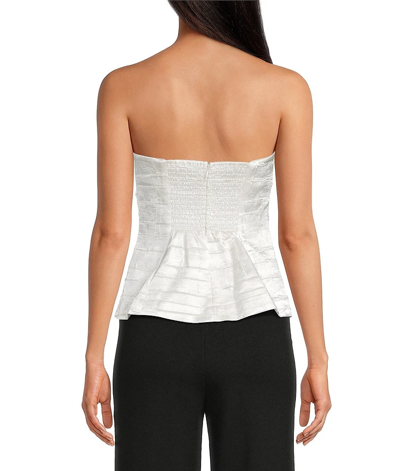 Lucy Paris Amy Woven Strapless Peplum Top