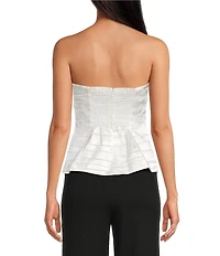 Lucy Paris Amy Woven Strapless Peplum Top