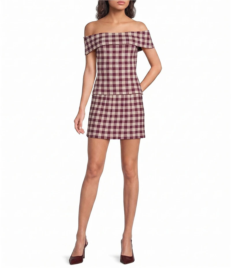 Lucy Paris Andy Check Knit Coordinating Mini Skirt