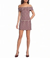 Lucy Paris Andy Check Knit Coordinating Mini Skirt
