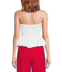 Lucy Paris Ariana Strapless Woven Peplum Top