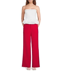 Lucy Paris Ariana Strapless Woven Peplum Top