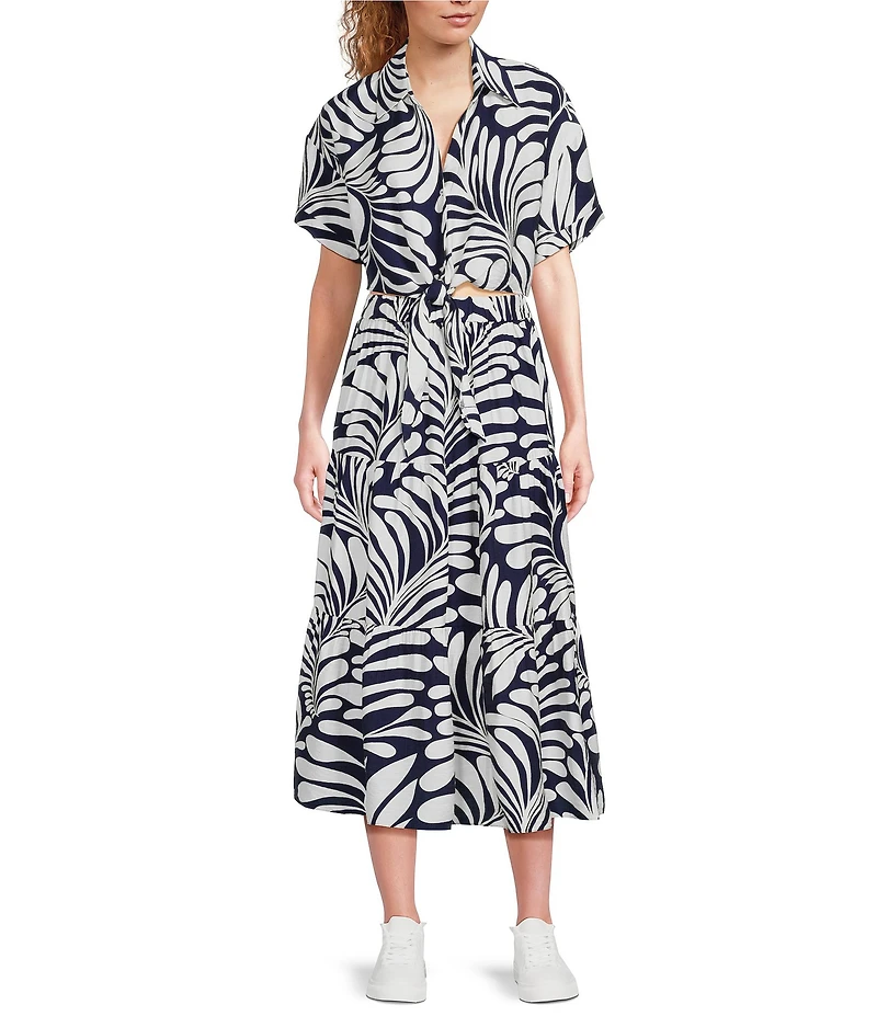 Lucy Paris Bloom A-Line Pull-On Coordinating Midi Skirt