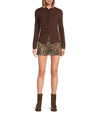 Lucy Paris Bridge Ruffle Scoop Neck Long Sleeve Sweater