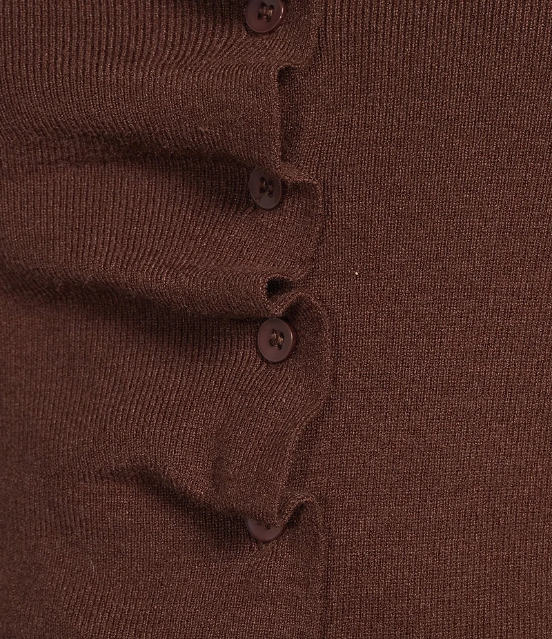 Lucy Paris Bridge Ruffle Scoop Neck Long Sleeve Sweater