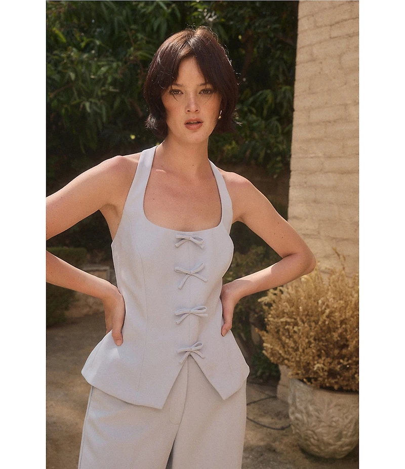 Lucy Paris Clementine Halter Neck Sleeveless Coordinating Vest Top