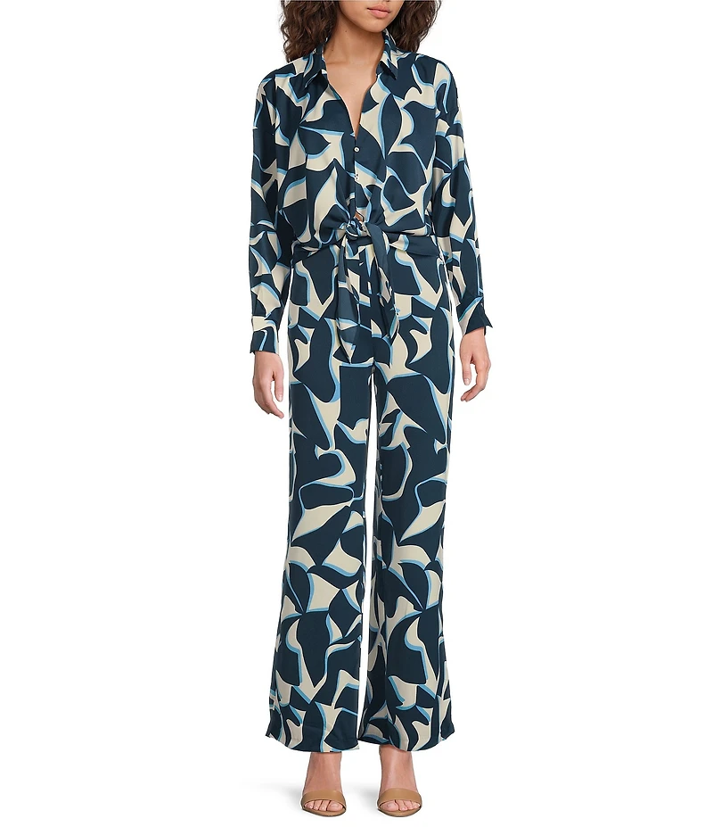 Lucy Paris Coordinating Rue Geo Print Wide Leg Pants