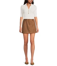 Lucy Paris Darry Suede Mini Skirt