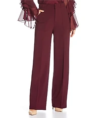 Lucy Paris Diana Flat Front Wide Leg Pocketed Pants