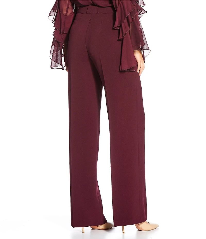 Lucy Paris Diana Flat Front Wide Leg Pocketed Pants