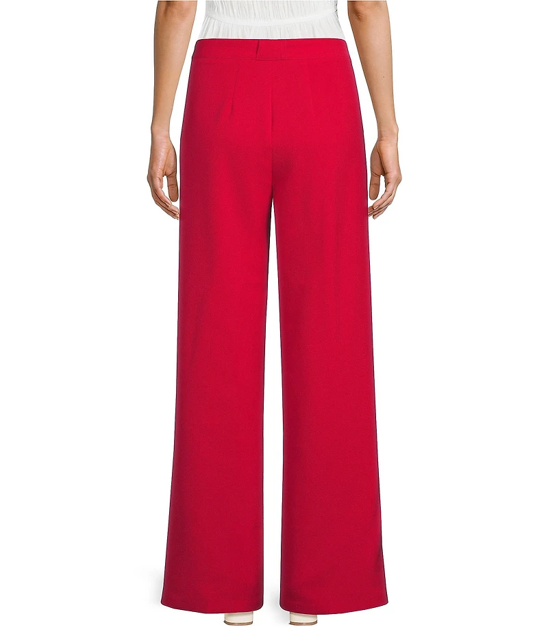 Lucy Paris Diana Flat Front Wide Leg Pocketed Pants