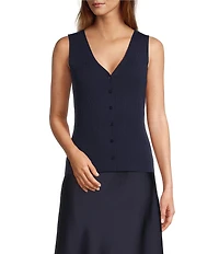 Lucy Paris Eris Knit V-Neck Sleeveless Fitted Vest