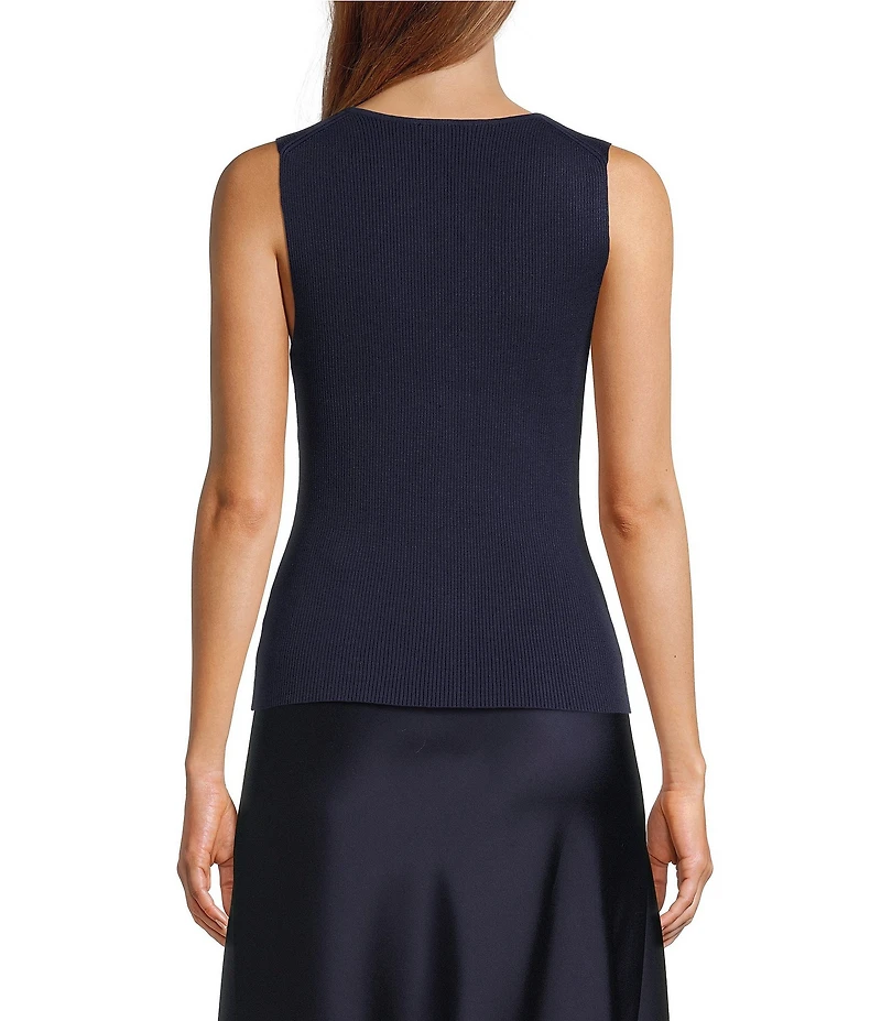 Lucy Paris Eris Knit V-Neck Sleeveless Fitted Vest