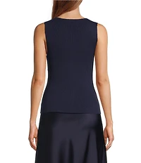 Lucy Paris Eris Knit V-Neck Sleeveless Fitted Vest