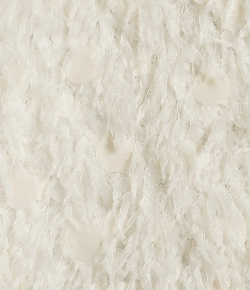 Lucy Paris Erna Crew Neck Long Sleeve Fuzzy Top