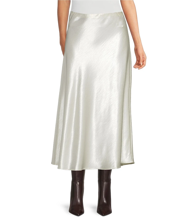 Lucy Paris Fitz Satin Midi Skirt