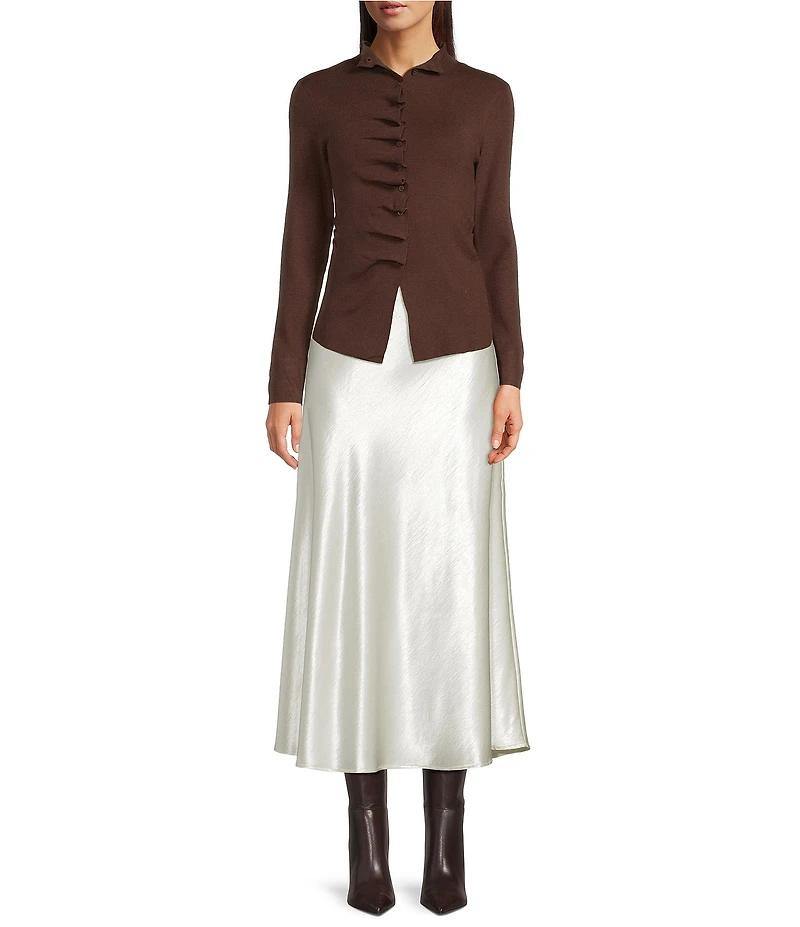 Lucy Paris Fitz Satin Midi Skirt