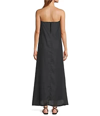 Lucy Paris Floral Placement Print Strapless Maxi Dress