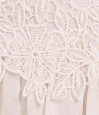 Lucy Paris Greer Floral Lace Mixed-Media Mini Skirt