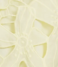 Lucy Paris Greta Floral Eyelet Round Neck Short Sleeve Mini Dress