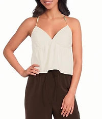 Lucy Paris Holly Bead V-Neck Sleeveless Tank Top