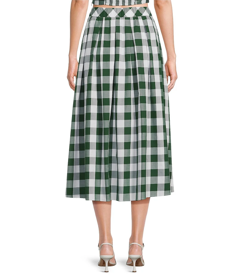 Lucy Paris Honey Gingham Print Coordinating A-Line Maxi Skirt