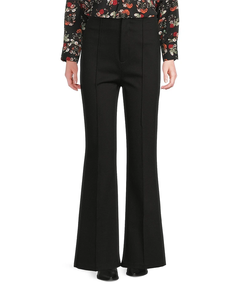 Lucy Paris Jensen Ponte Knit High Rise Flare Leg Pants