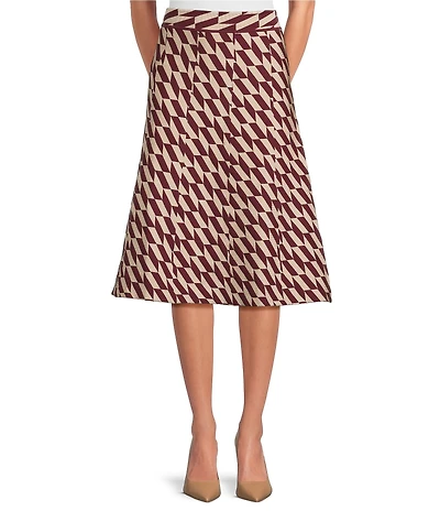 Lucy Paris Katalina Geo Print Knit Midi Coordinating Skirt