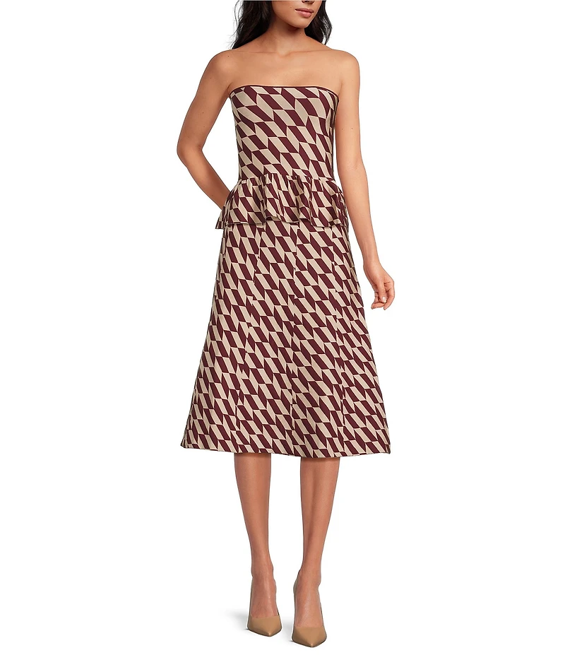 Lucy Paris Katalina Geo Print Knit Midi Coordinating Skirt