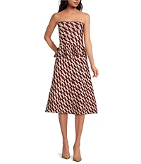 Lucy Paris Katalina Geo Print Knit Midi Coordinating Skirt