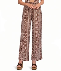 Lucy Paris Kyle Printed High-Rise Straight Leg Coordinating Pant