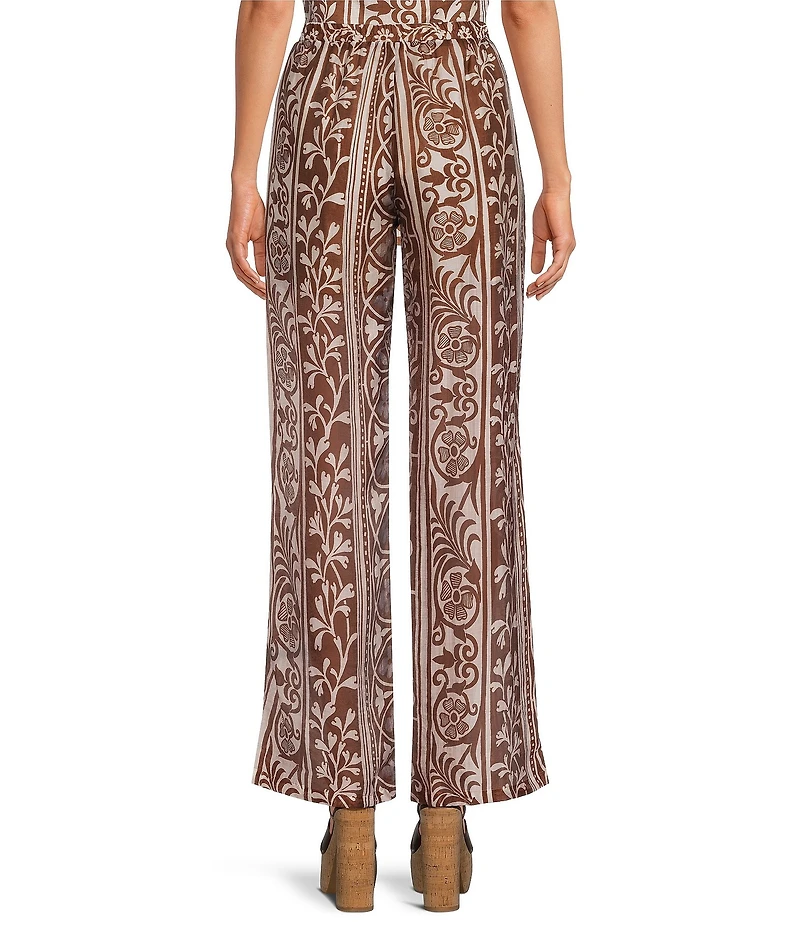 Lucy Paris Kyle Printed High-Rise Straight Leg Coordinating Pant