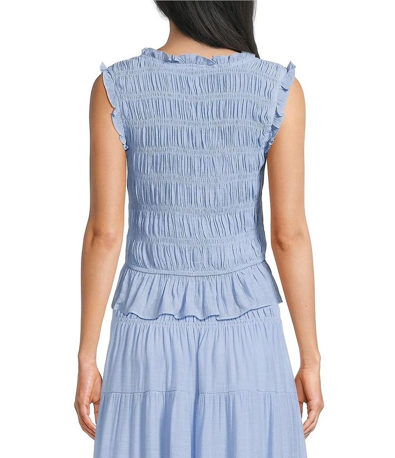 Lucy Paris Livia Smocked V-Neck Sleeveless Coordinating Top