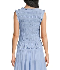 Lucy Paris Livia Smocked V-Neck Sleeveless Coordinating Top